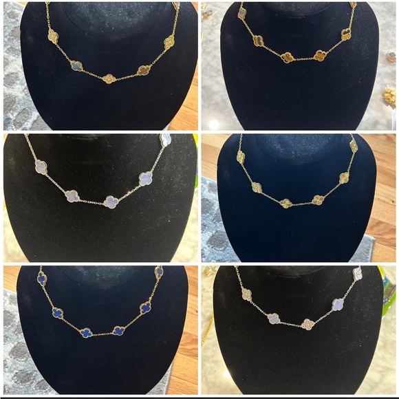 Check out my closet for other listings! 10 motif silver & crystal neckla… - Picture 1 of 4